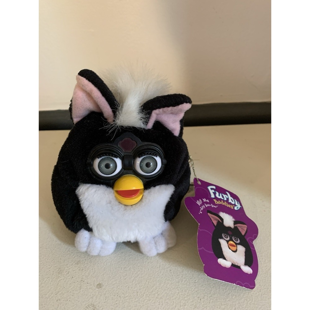 1998 Black and White Furby Buddies With Tags Vintage